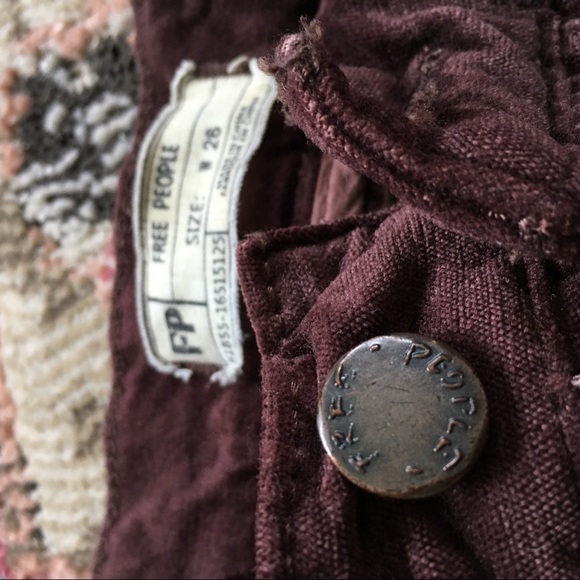 Free People brown velvet skinny high waisted pants - Picture 7 of 14